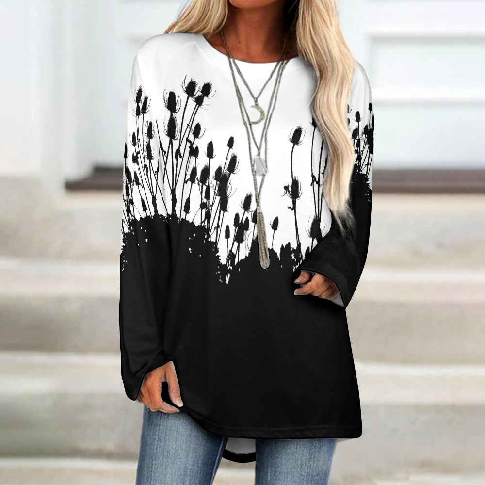 Cotton Blend Long Sleeve T-Shirt